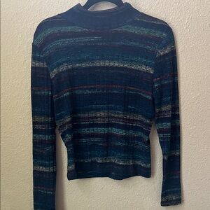 Lily White Multicolor Striped Long Sleeve Top